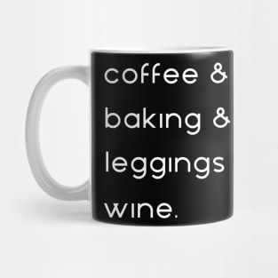 Coffee And Baking, Leggings & Wine Mug